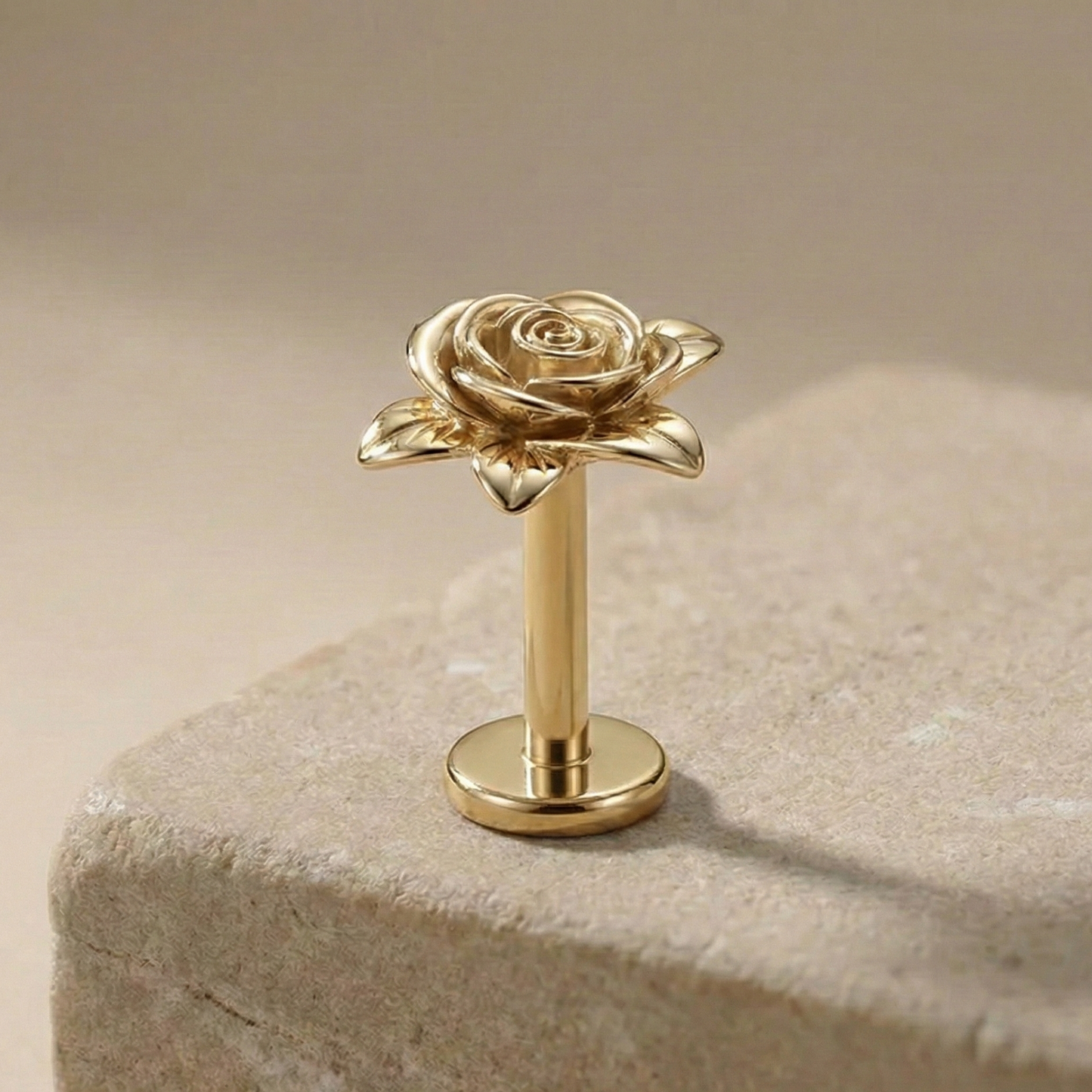Rosa - Titanium Rose Stud