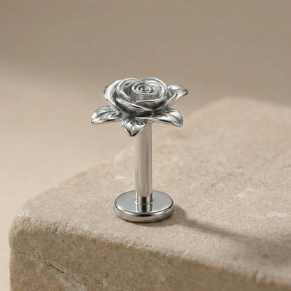 Rosa - Titanium Rose Stud