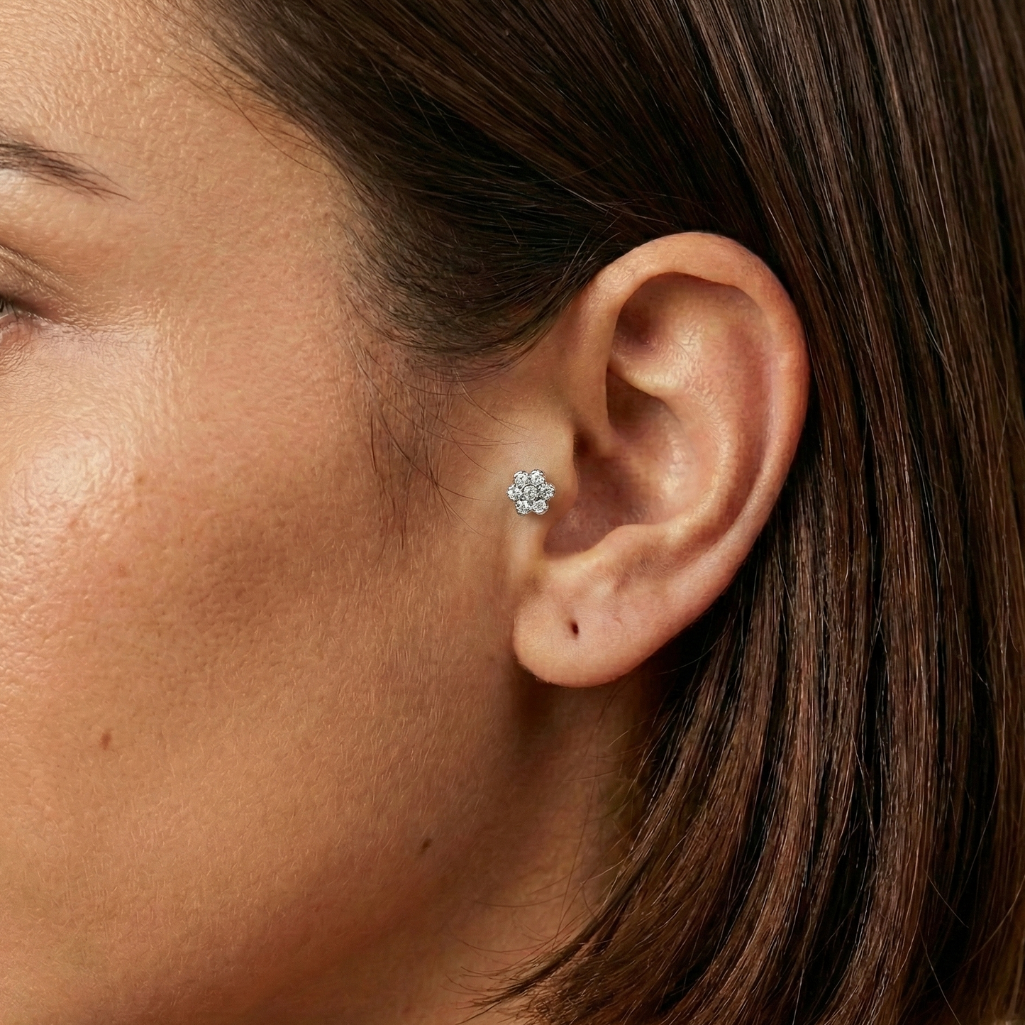 Rosita - Titanium Flower Stud