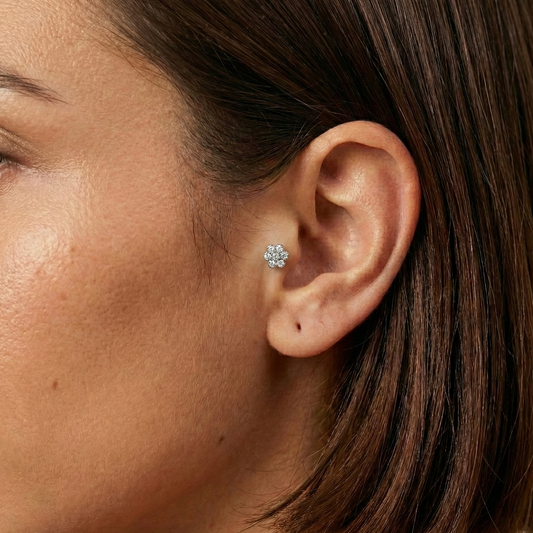 Rosita - Titanium Flower Stud