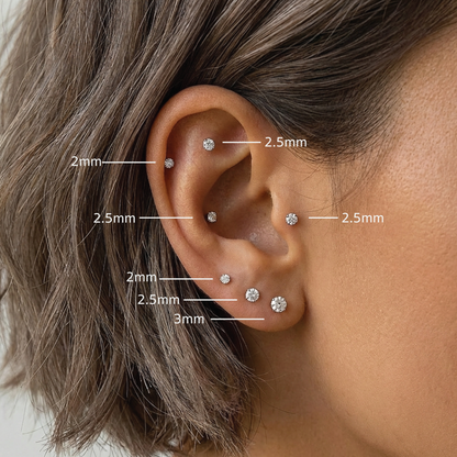 Sara - Titanium Threadless Stud