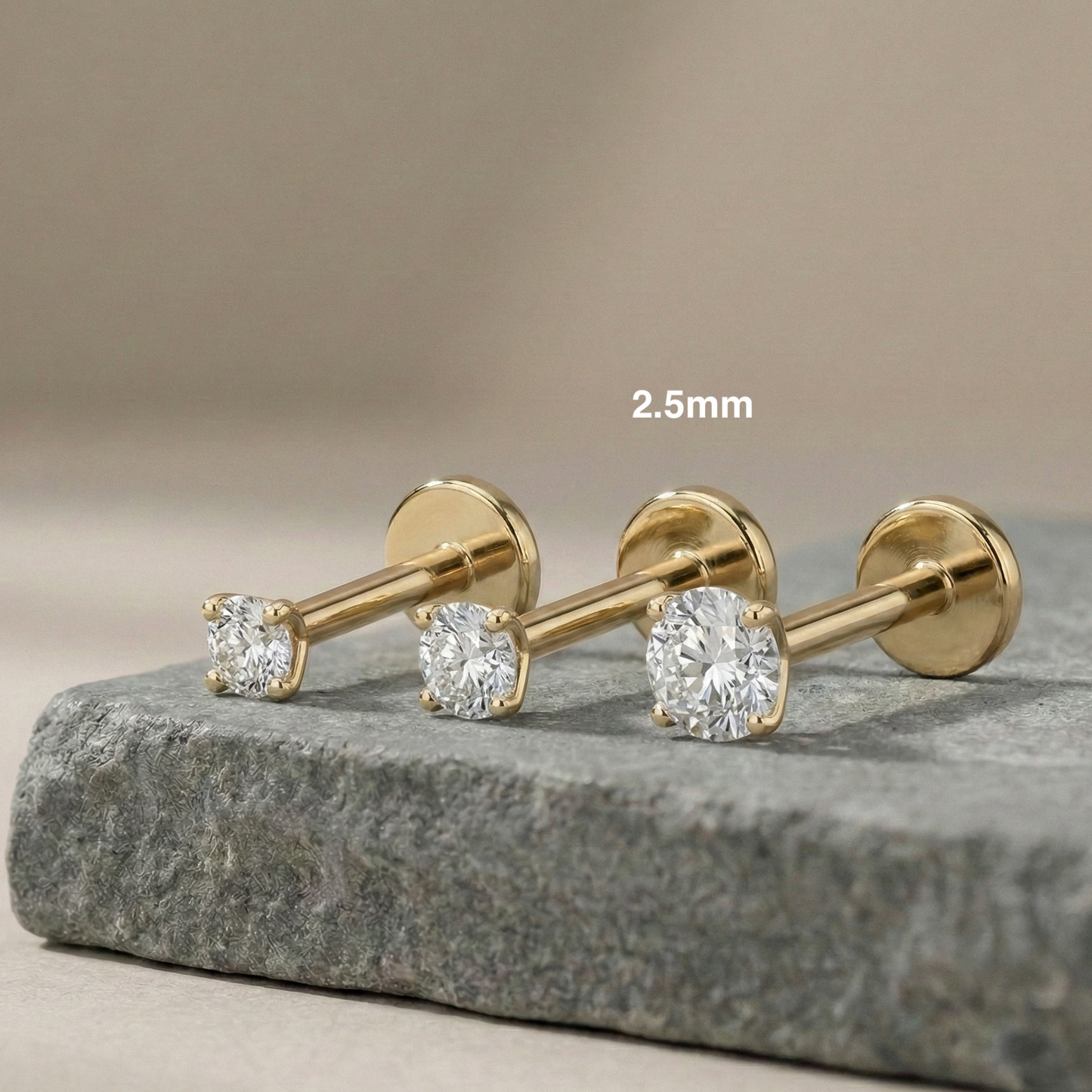 Sara - Titanium Threadless Stud