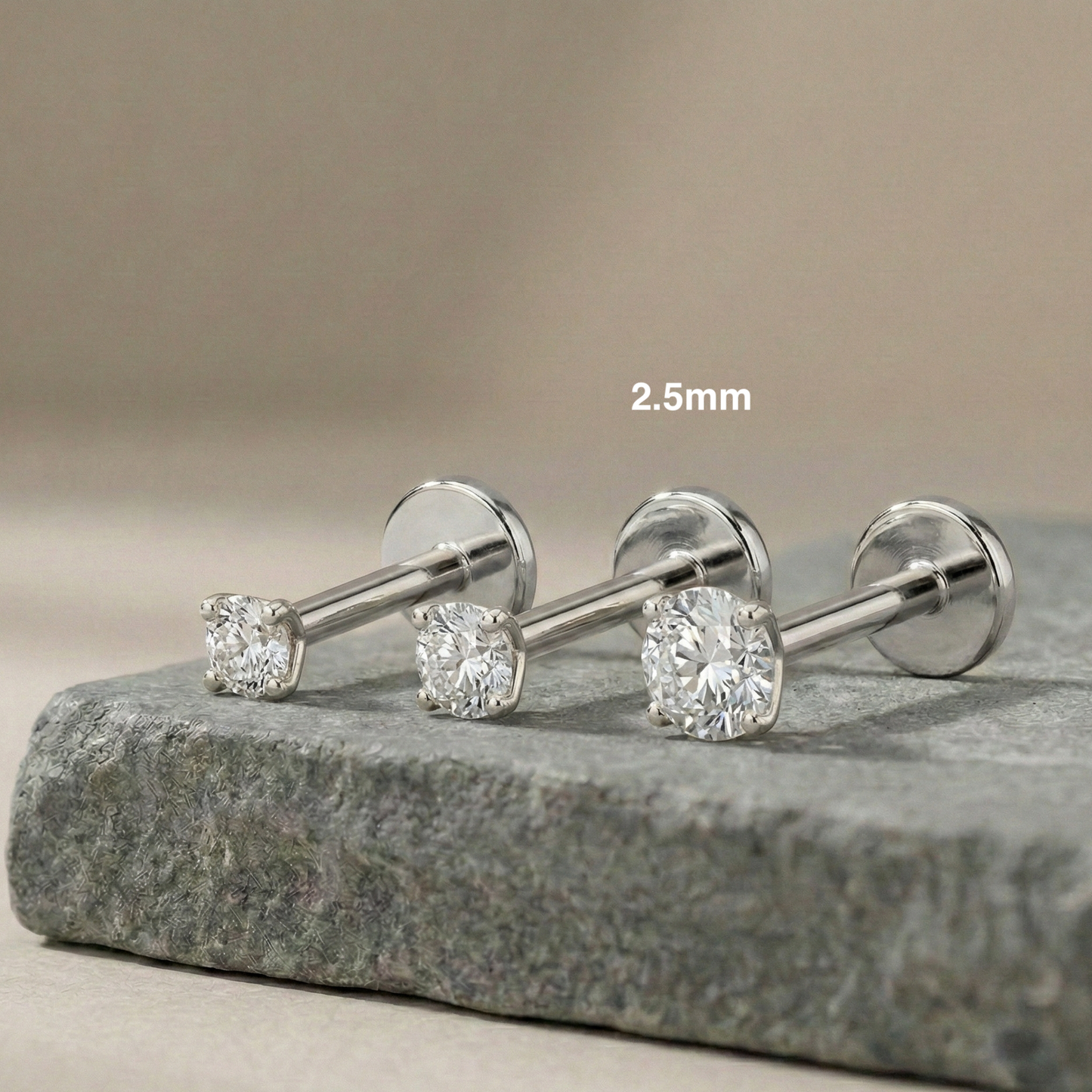 Sara - Titanium Threadless Stud