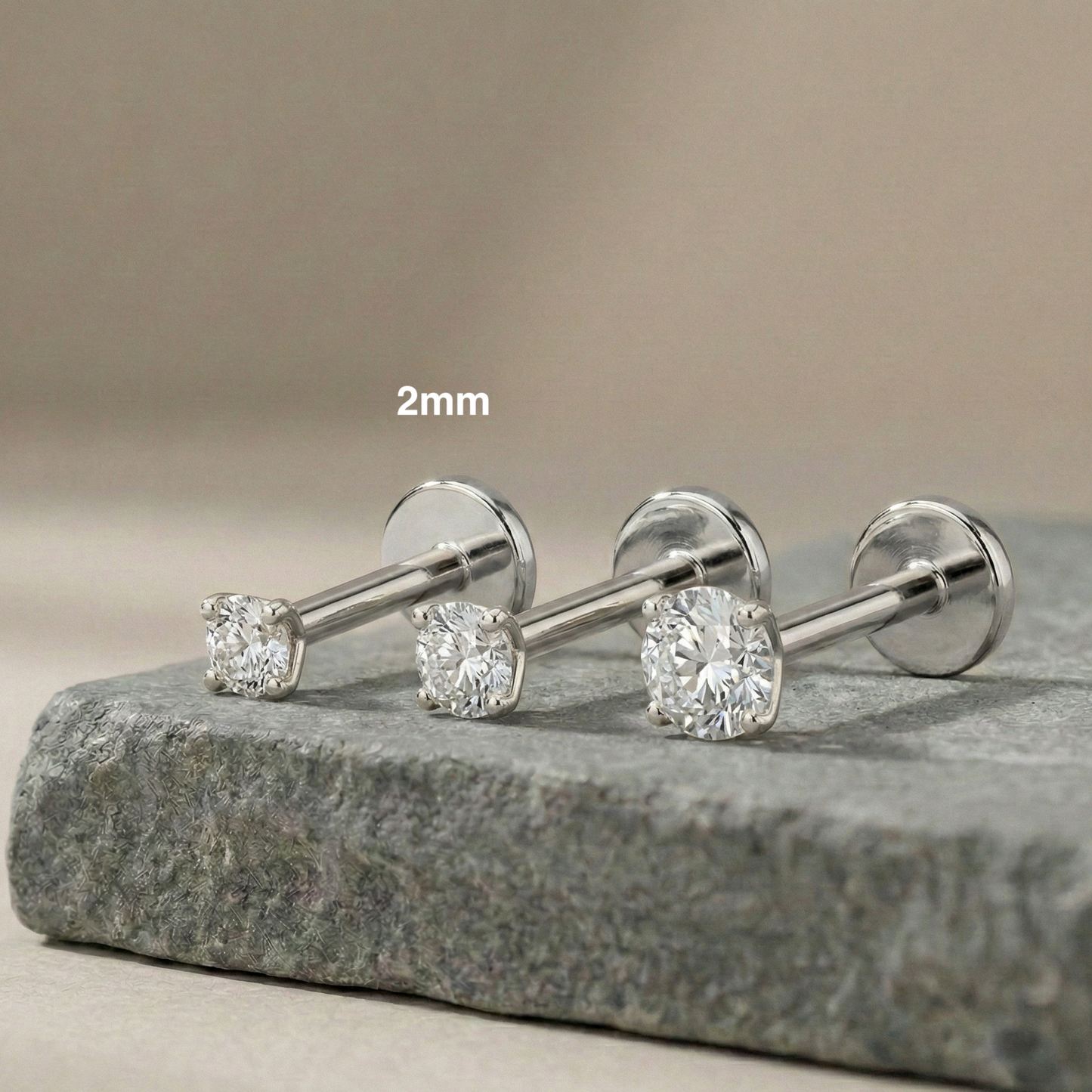 Sara - Titanium Threadless Stud