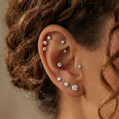 Sara - Titanium Threadless Stud