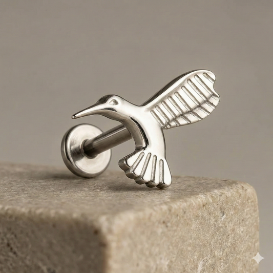 Selena - Titanium Hummingbird Stud