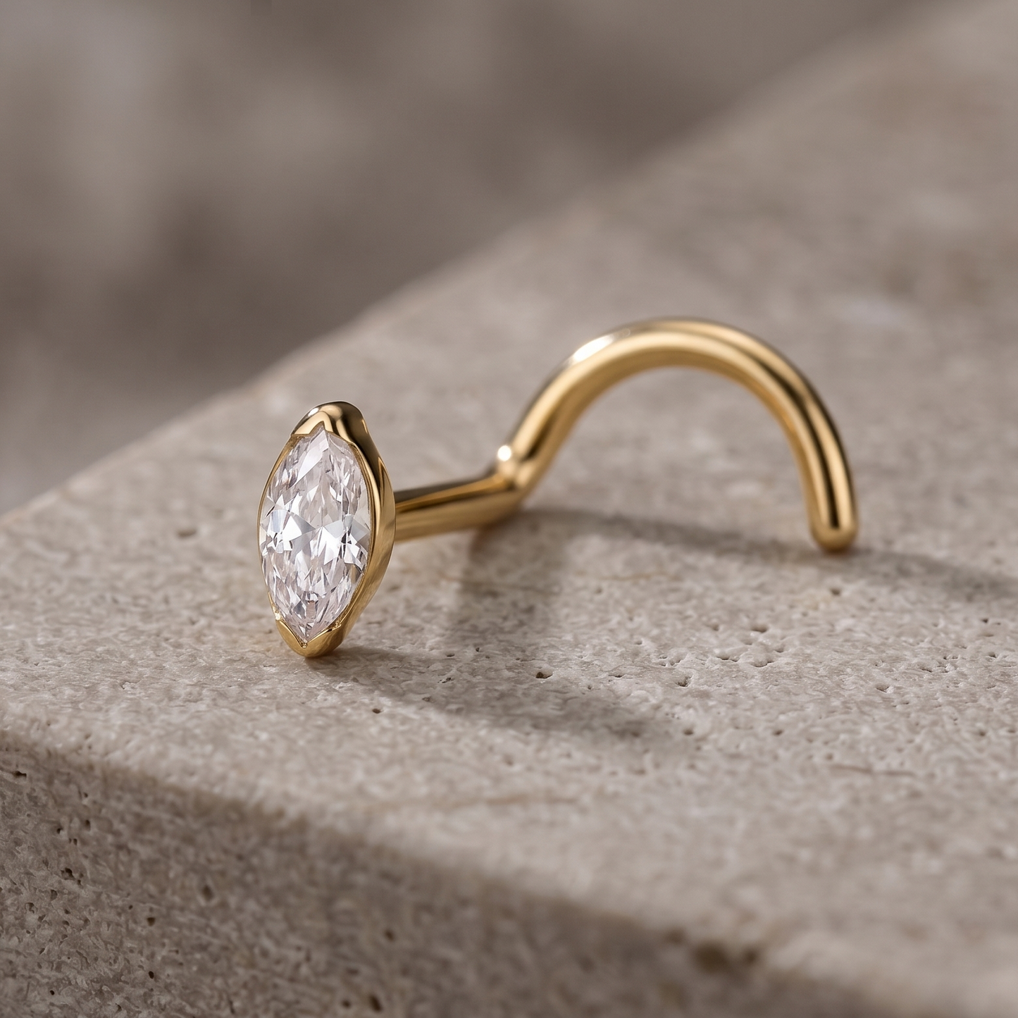 Selene- Titanium Marquise Nose Screw