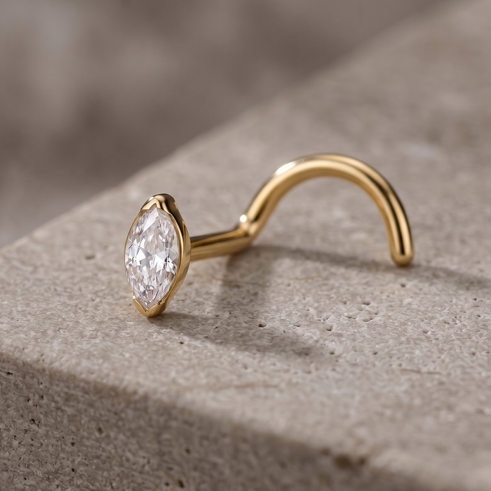 Selene- Titanium Marquise Nose Screw