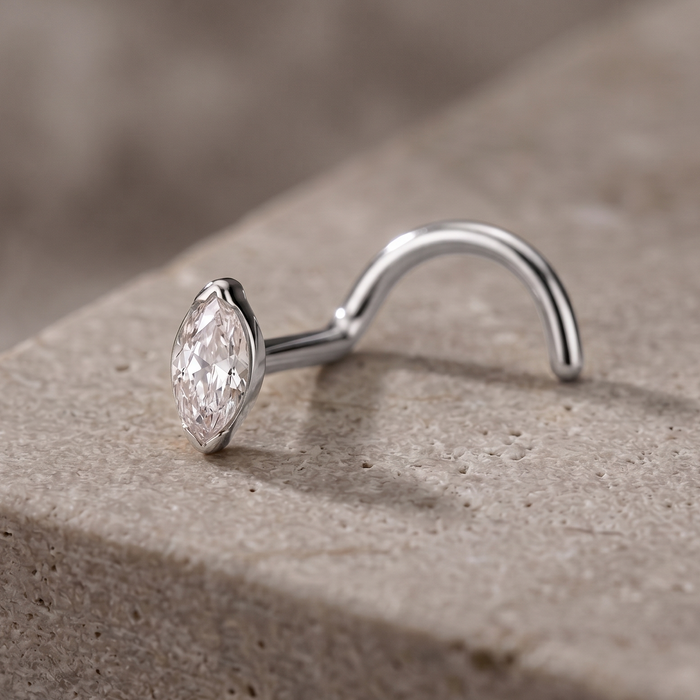 Selene- Titanium Marquise Nose Screw