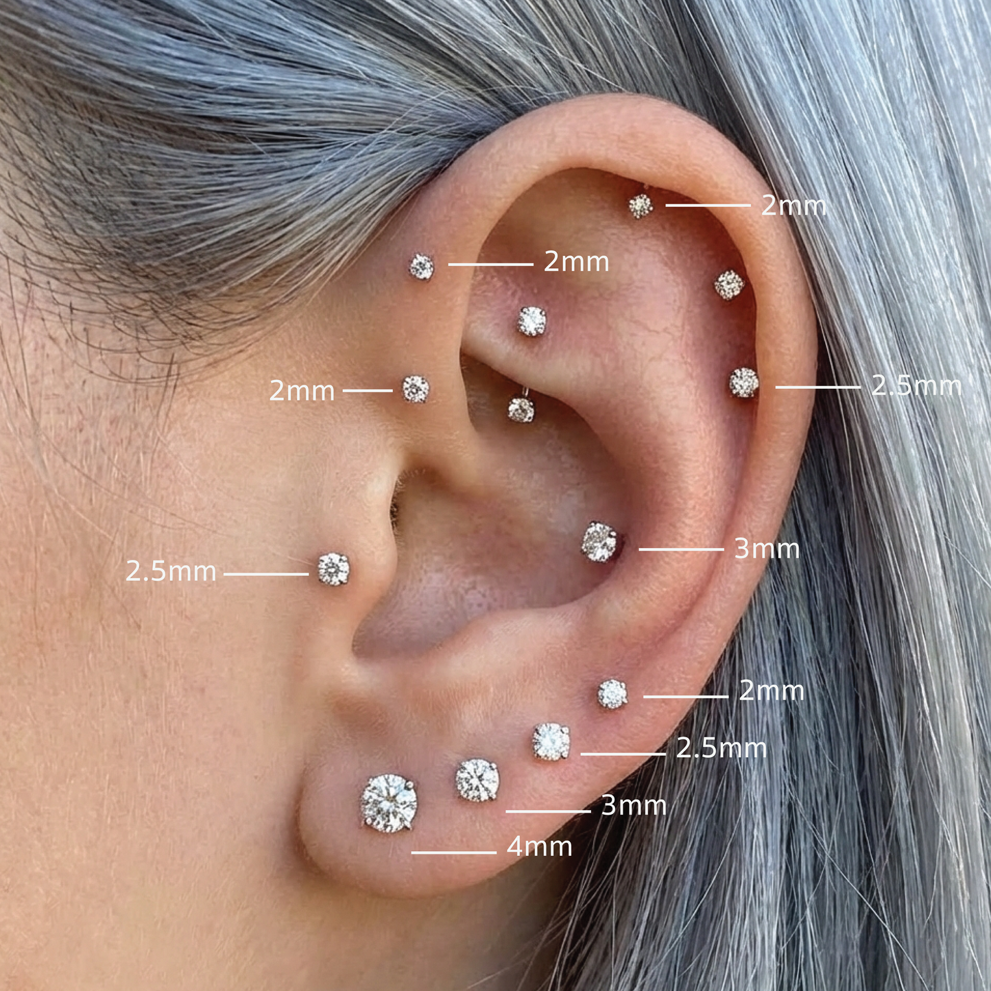 Sofia - Threaded Titanium Stud