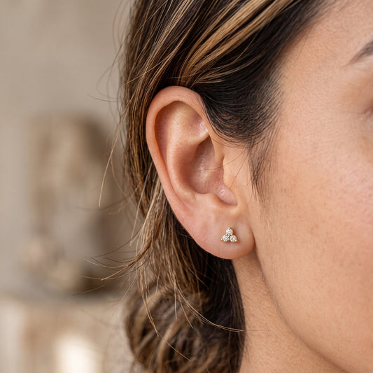Tamara - Titanium Trinity Studs (Butterfly Back)