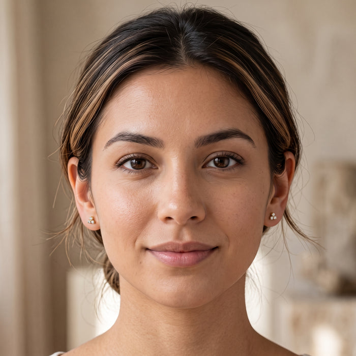 Tamara - Titanium Trinity Studs (Butterfly Back)