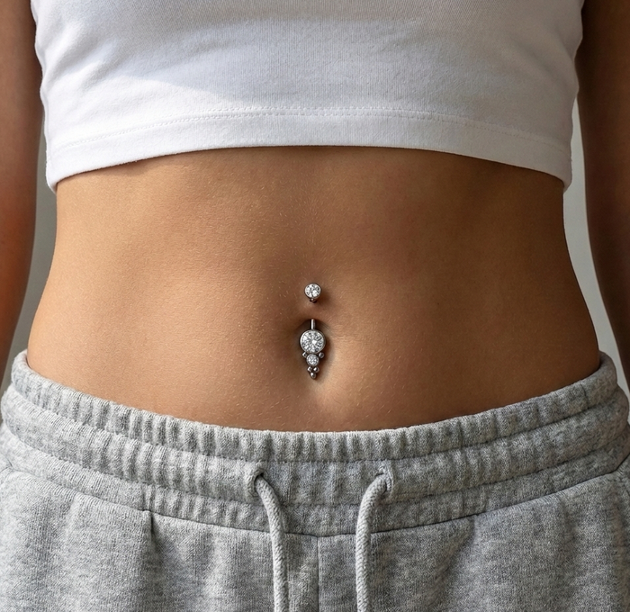 Tiara Titanium Cluster Belly Ring