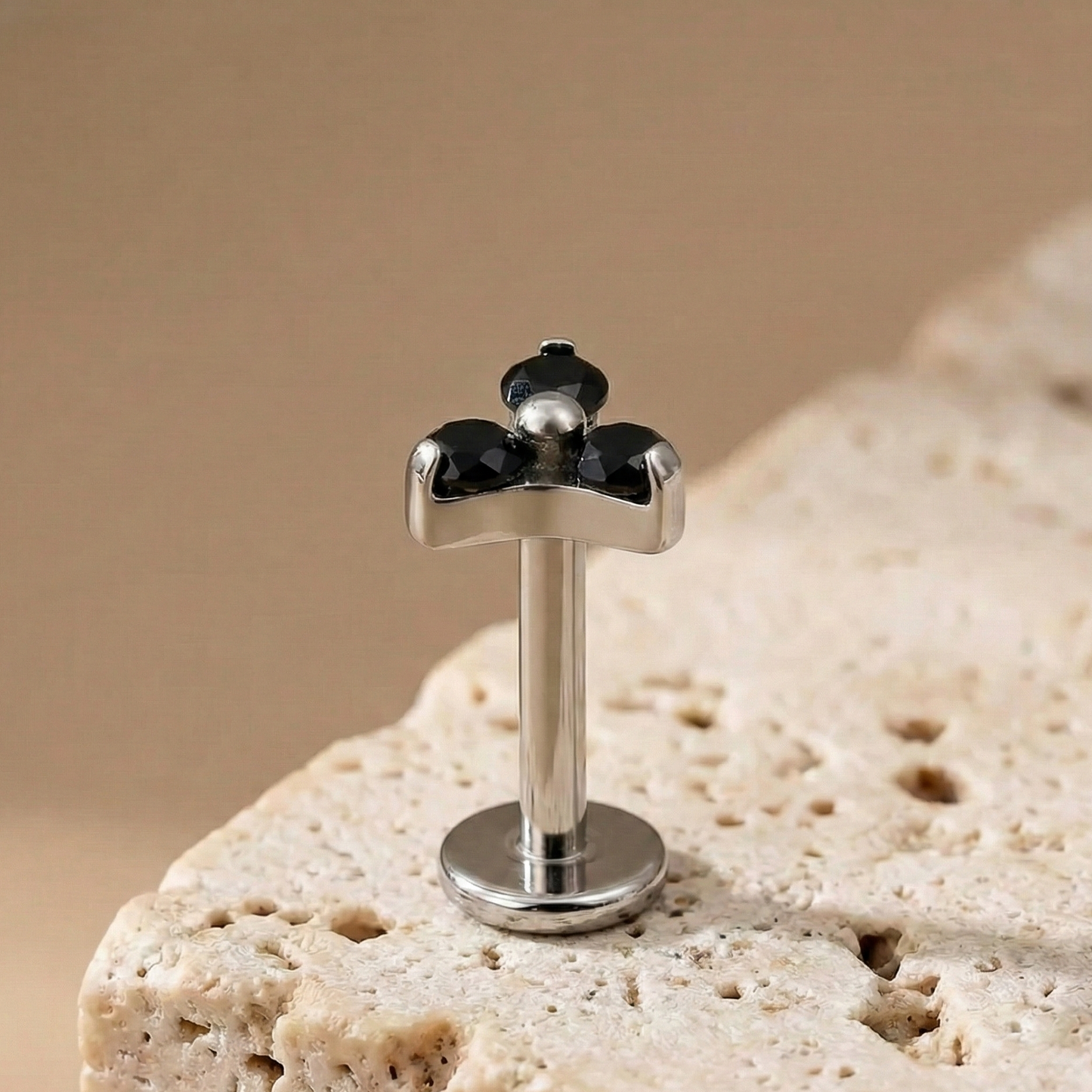 Trinity - Titanium Tristone Stud