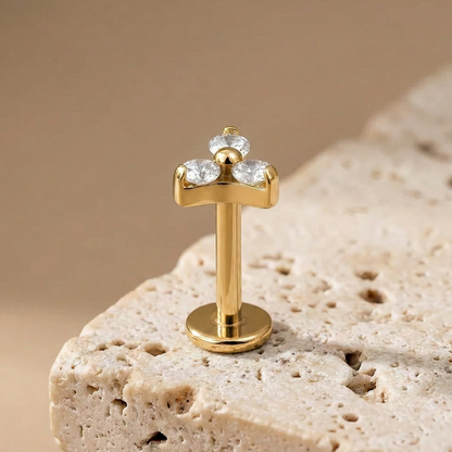 Trinity - Titanium Tristone Stud