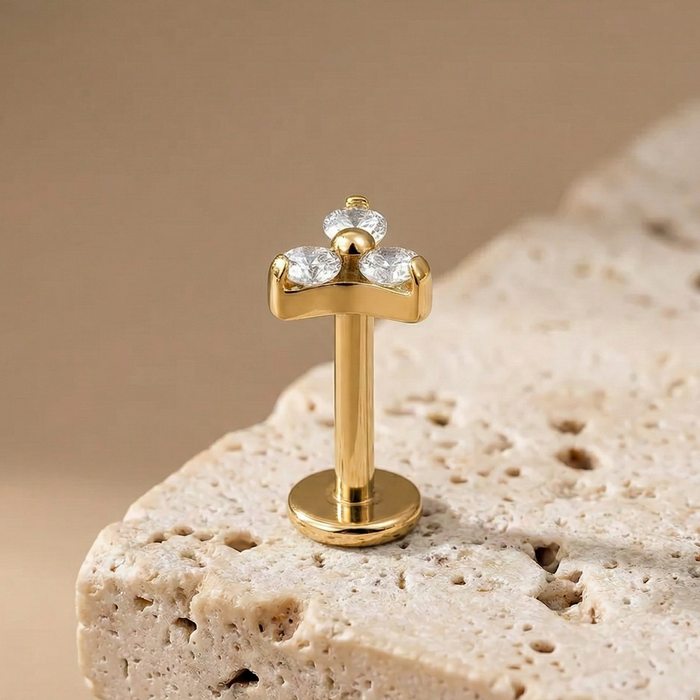 Trinity - Titanium Tristone Stud