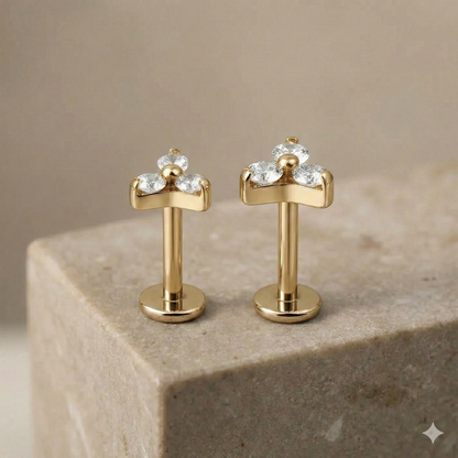 Trinity - Titanium Tristone Stud