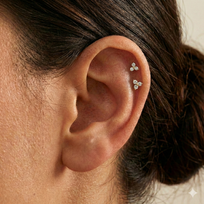 Trinity - Titanium Tristone Stud