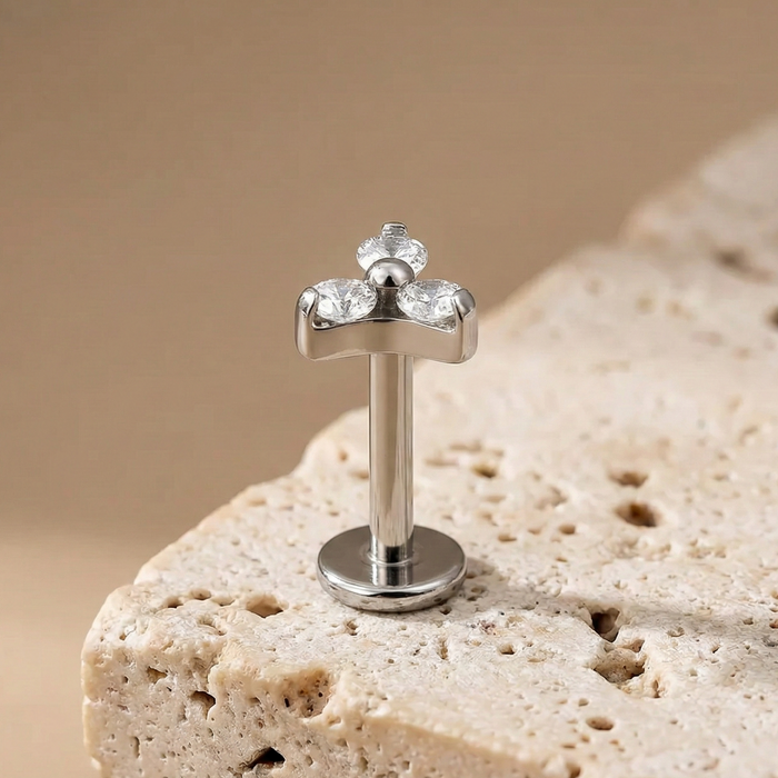 Trinity - Titanium Tristone Stud