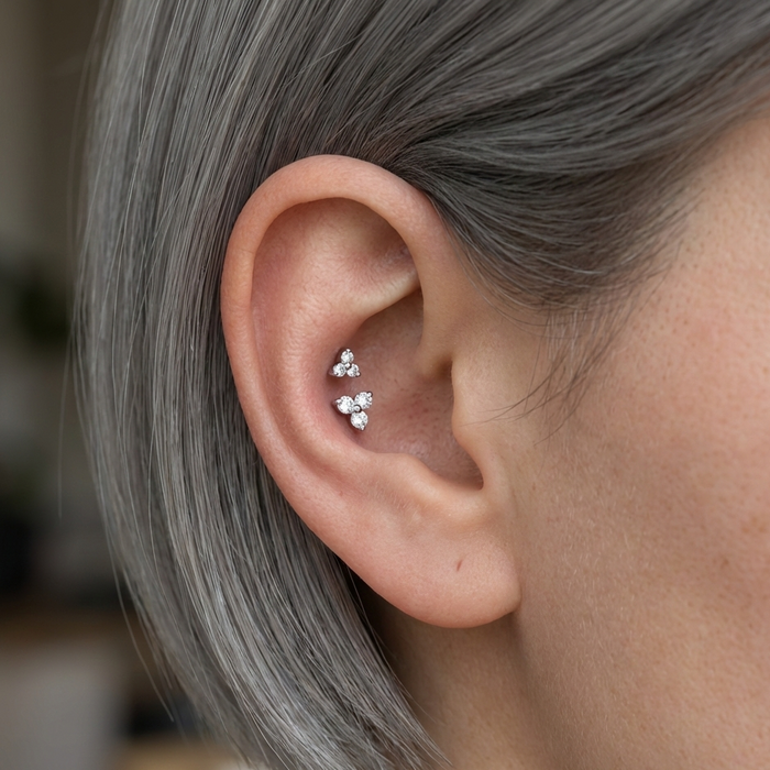 Trinity - Titanium Tristone Stud