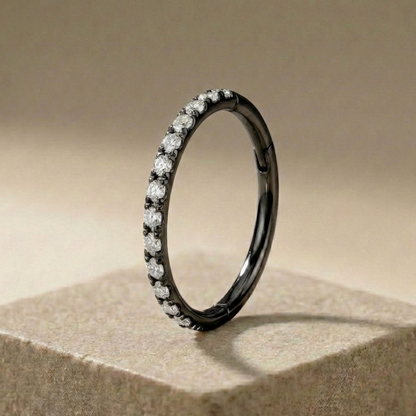 Vera - Titanium Segment Ring with Side Facing Stones