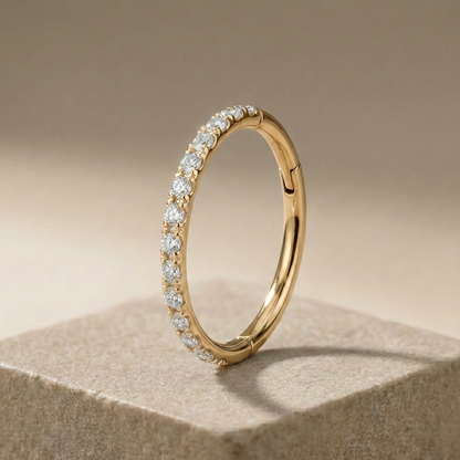 Vera - Titanium Segment Ring with Side Facing Stones