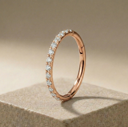 Vera - Titanium Segment Ring with Side Facing Stones