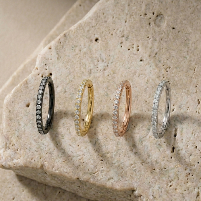 Vera - Titanium Segment Ring with Side Facing Stones