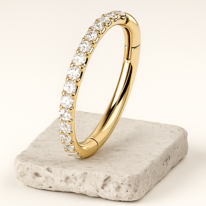 Vera - Titanium Segment Ring with Side Facing Stones