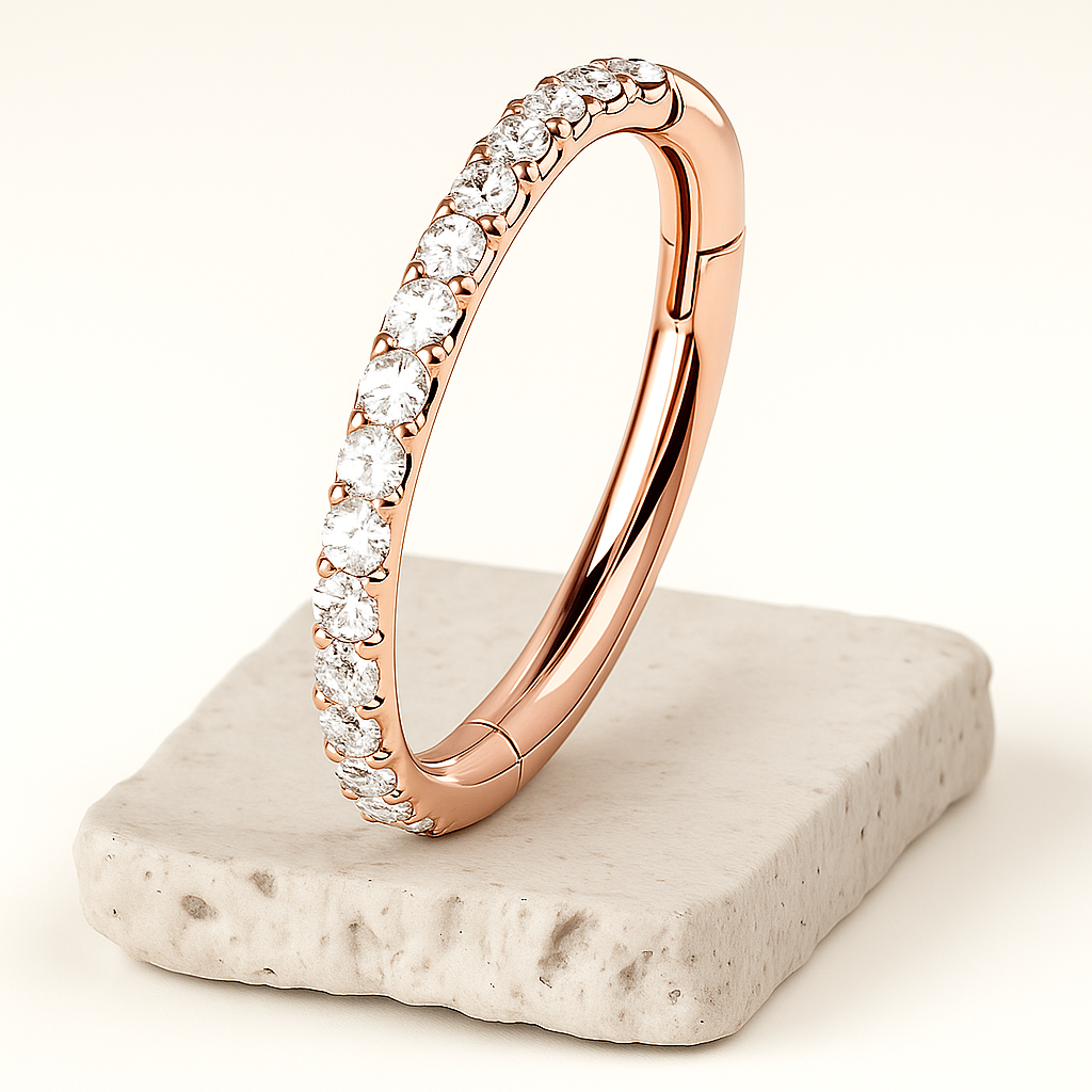 Vera - Titanium Segment Ring with Side Facing Stones
