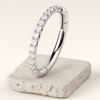 Vera - Titanium Segment Ring with Side Facing Stones