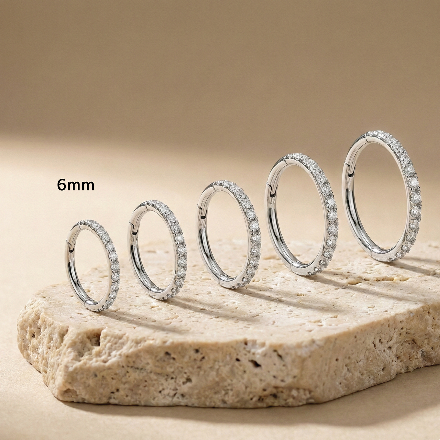 Vera - Titanium Segment Ring with Side Facing Stones