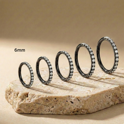 Vera - Titanium Segment Ring with Side Facing Stones