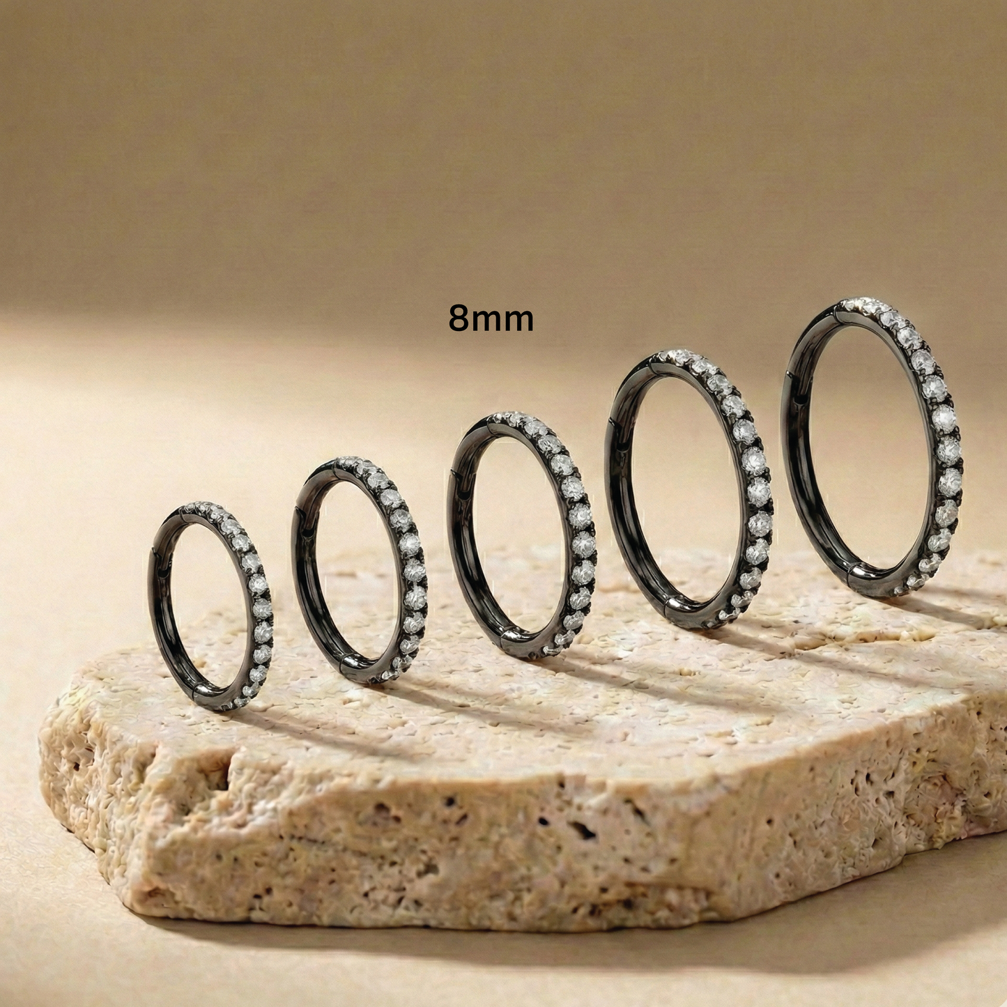 Vera - Titanium Segment Ring with Side Facing Stones