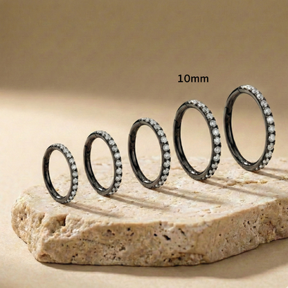 Vera - Titanium Segment Ring with Side Facing Stones