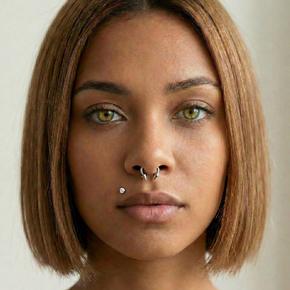 Yara - Titanium Spike Horseshoe Septum/ Nipple Ring