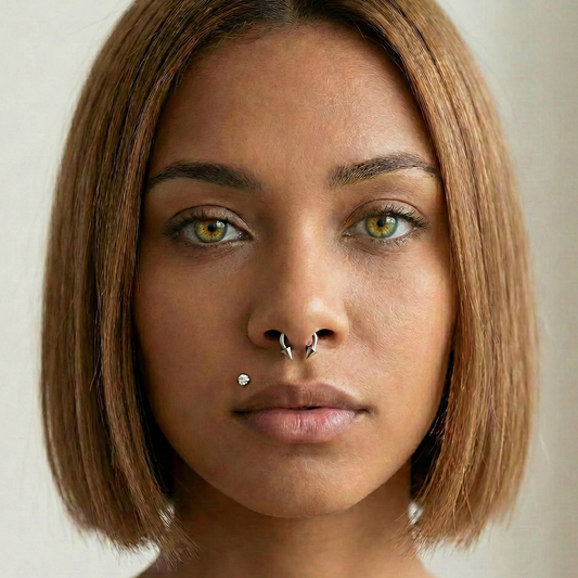 Yara - Titanium Spike Horseshoe Septum/ Nipple Ring