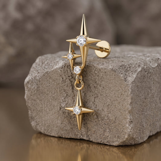Zaira - Titanium Dangle Star