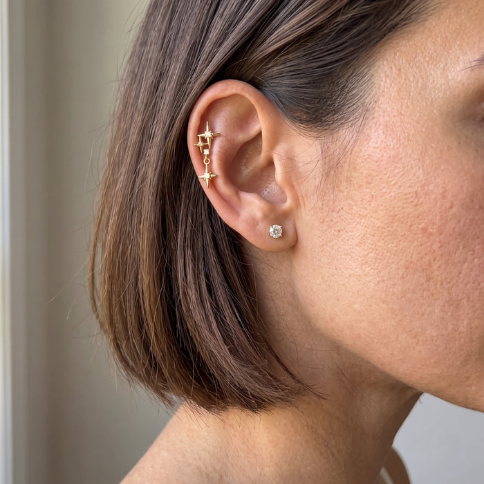 Zaira - Titanium Dangle Star