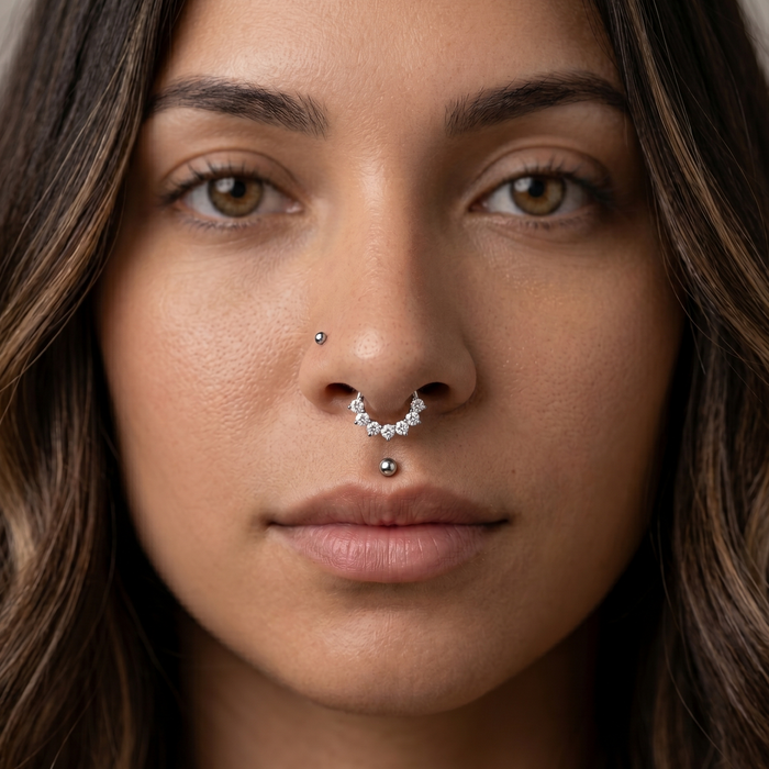Elara - Titanium Blaze Daith Ring