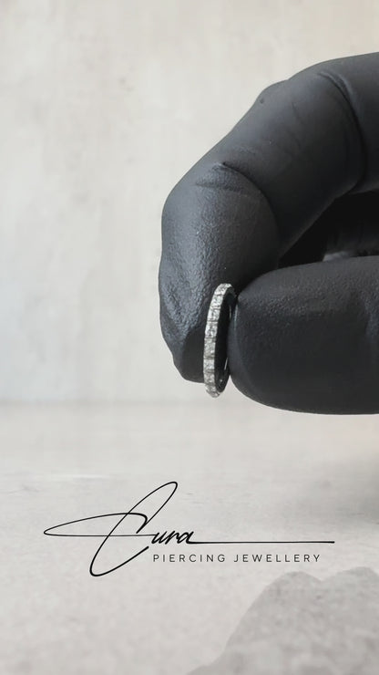 Isla - Titanium Square Blaze Segment Ring