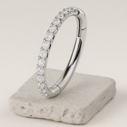 Vera - Titanium Segment Ring with Side Facing Stones