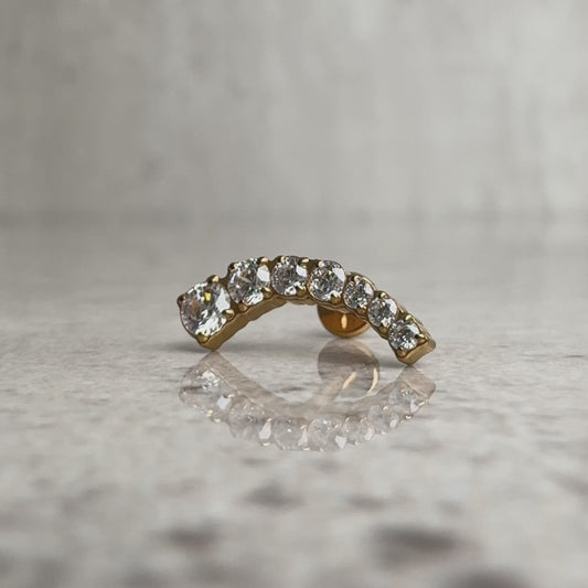 Milana - Titanium Descending Curved Stud