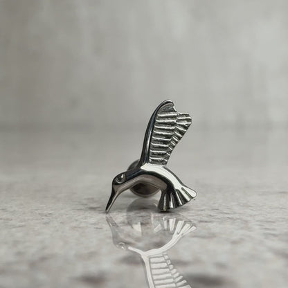 Selena - Titanium Hummingbird Stud