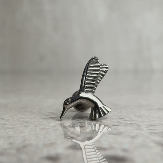 Selena - Titanium Hummingbird Stud