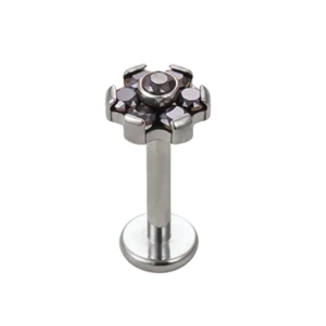 Titanium Flower Labret Stud | Cura - Piercing Jewellery