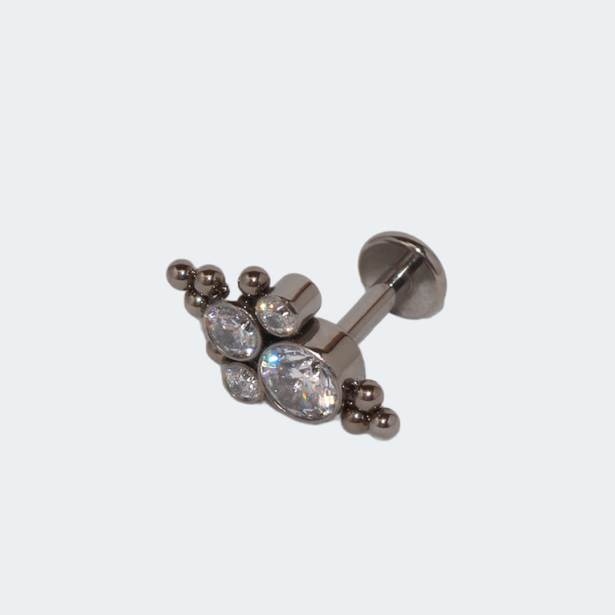 Lena Titanium Cluster Labret Stud | Cura – Cura - Piercing Jewellery