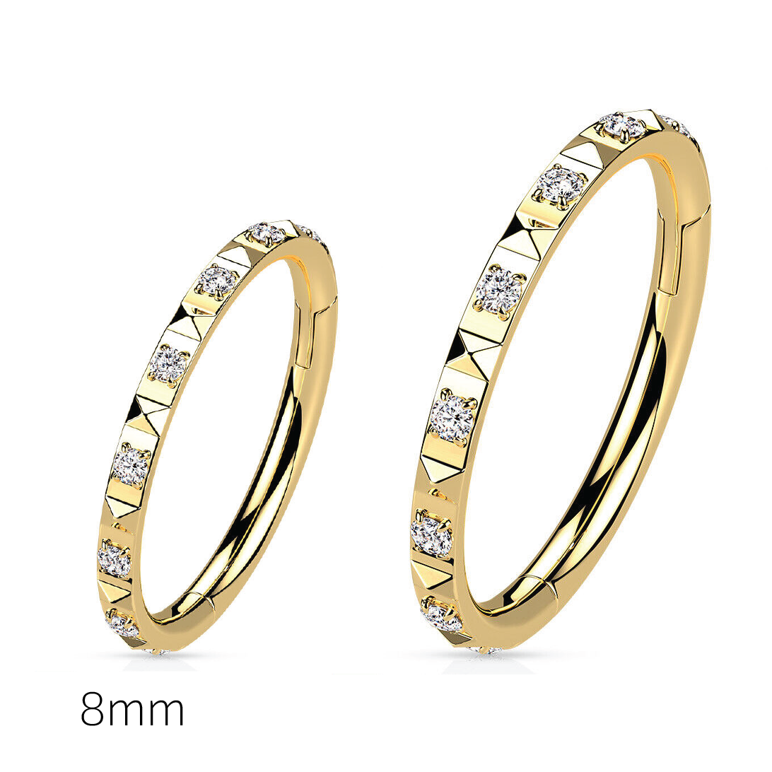 Zara - Titanium Baguette Jewelled Segment Ring