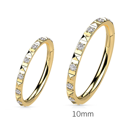 Zara - Titanium Baguette Jewelled Segment Ring
